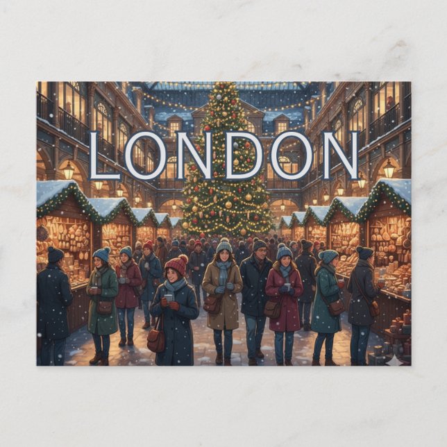 A Cozy Covent Garden - Christmas in London Postkarte (Vorderseite)