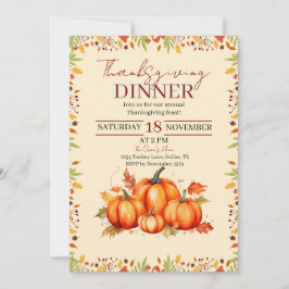 A Cozy Thanksgiving Dinner Partie Einladung
