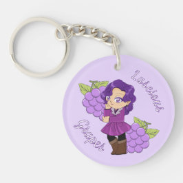 A Customize Key Chain with Cute Grape Chibi Schlüsselanhänger