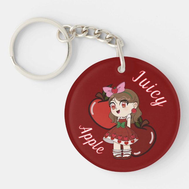 A Customized Key Chain with Cute Apple Chibi (Devant)