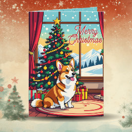 A Cute Festive Corgi Christmas Karte