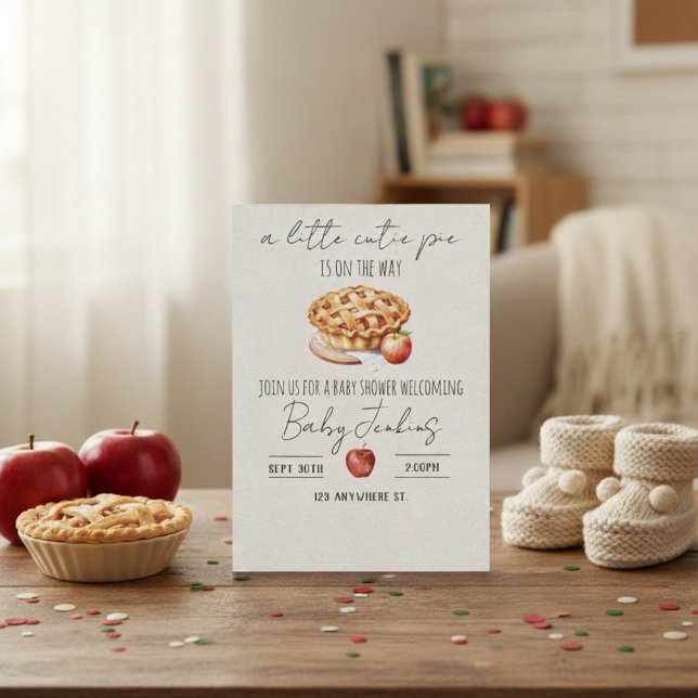 a cutie pie is on the way. Baby shower invitation Einladung (Von Creator hochgeladen)