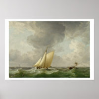 A Cutter in a Strong Breeze (oil on copper)