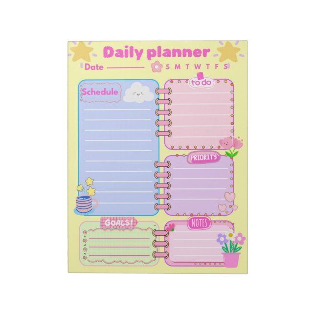 a daily planner Notepad Notizblock (Rotiert)