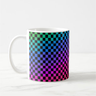 à damiers Mug à café multicolore
