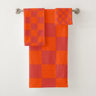 À damiers rouge orange En vichy Motif