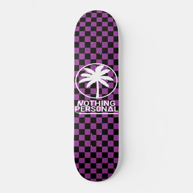 À damiers Skateboard noir et violet (Recto)