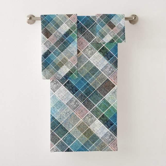 à damiers, tartan, plaid, classique, bleu, blanc (En situation)