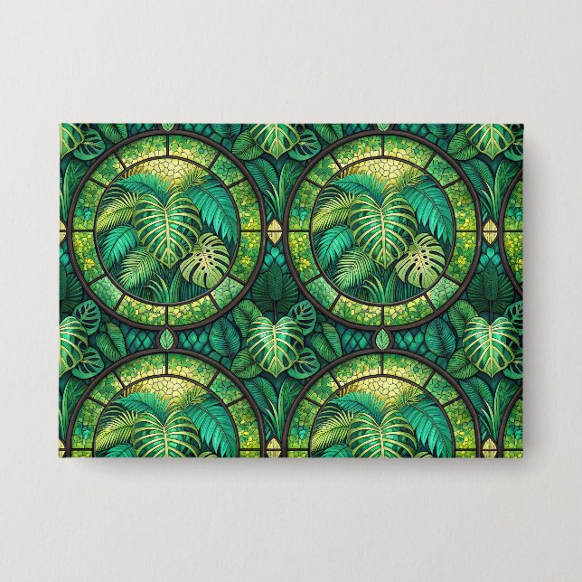 A decorative wall art piece features a repeating  button (Vorderseite)