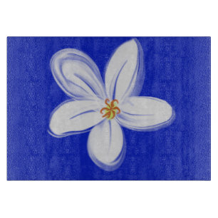 À Découper Orchidée bleu ardoise Planche décorative en verre