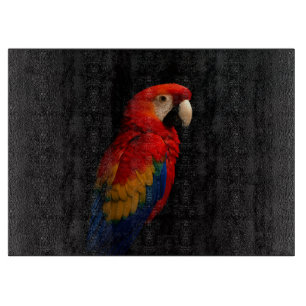 À Découper Planche Black 4 Luxe Glass Scarlet Parrot
