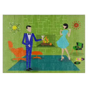 À Découper Planche Couple Moderne Du Milieu Du Siècle