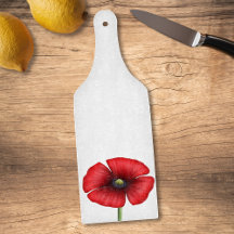 Planche de coupe en verre de pagaie rouge