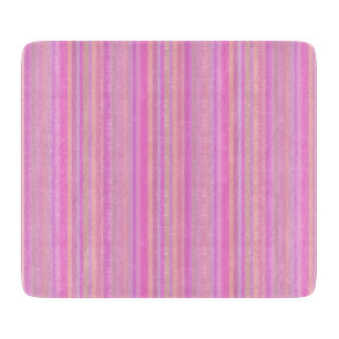 À Découper Planche de coupe en verre rétro Pastel rose rayé