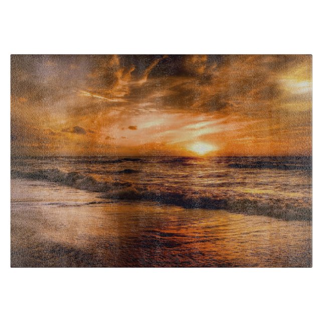 À Découper Planche de couture en verre de paysage Ocean Sunse (Devant)