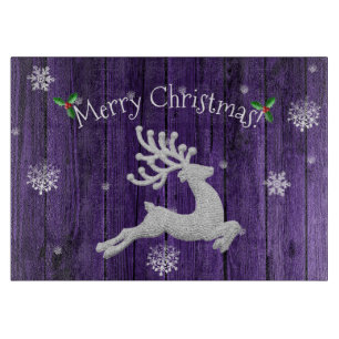 À Découper Planche de découpe de rennes de Noël violet rustiq