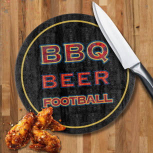 À Découper Planche de fan de football, bière et BBQ