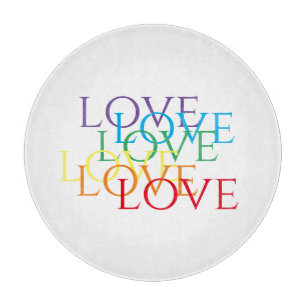 À Découper PLANCHE LOVE 12" Table ronde de coupe en verre