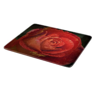 À Découper Planche Mystique Foncé Botanique Rouge Orange Rose