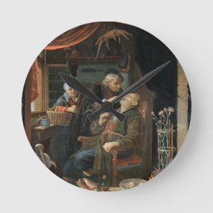 A Dentist Examining The Tooth of an Old Man (oil o Runde Wanduhr