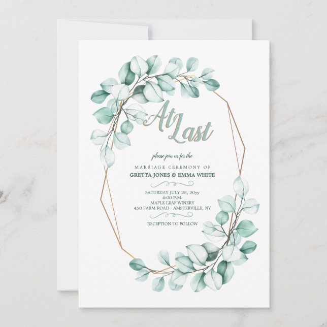 À Dernier Faire-part de mariage (Devant)