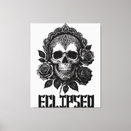 A detailed skull adorned with intricate patterns leinwanddruck