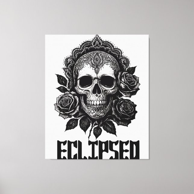 A detailed skull adorned with intricate patterns leinwanddruck (Vorderseite)