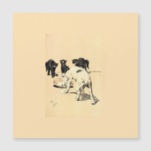 A Dog Day Pl 03 (1902) Cecil Charles Tapestry Magnetkarte