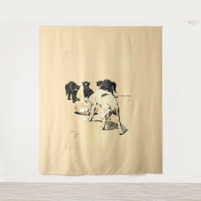 A Dog Day Pl 03 (1902) Cecil Charles Tapestry Wandteppich (Vorderseite)