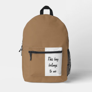 À Dos Imprimé Ce sac m'appartient Citation drôle blanc Brown