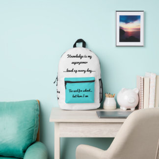 À Dos Imprimé Retour au sac de motivation scolaire