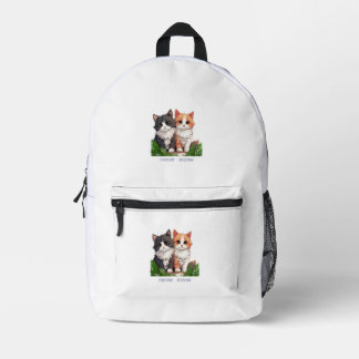 À Dos Imprimé Sac avec des "chats et miow" colorés