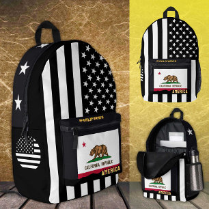 À Dos Imprimé Sac drapeau californien personnalisé, drapeau amér