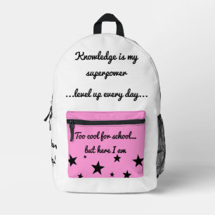 À Dos Imprimé Sac scolaire Stars & Citations