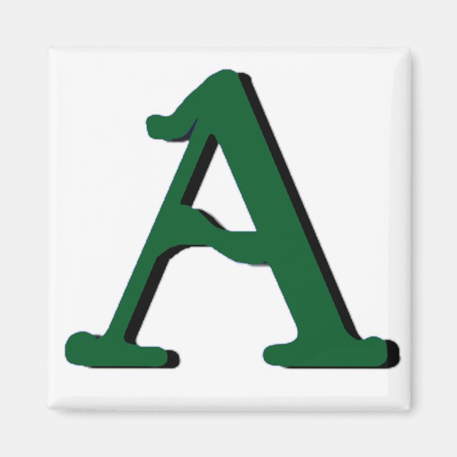 A (dunkelgrün) Monogram Magnet (Vorne)
