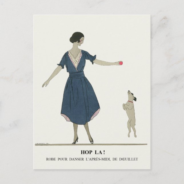 A. E. Marty Art Deco Fashion Illustration Plate Postkarte (Vorderseite)