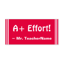 "A+ Effort!" + Briefmarke für Kautschuk-Sonderpäda