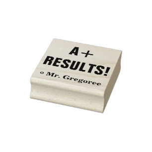 "A+ ERGEBNISSE!" Briefmarke zu Gummi Gummistempel