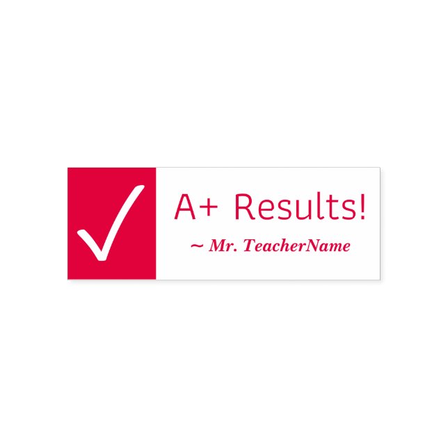 "A+ Ergebnisse!" Lehrerin Rubber Briefmarke Permastempel (Design)