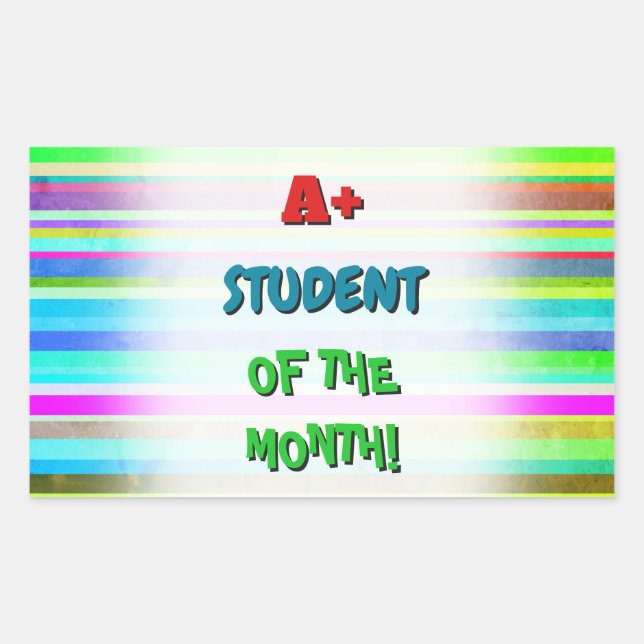 "A+ ÉTUDIANT DU MOIS !" Autocollant (Devant)