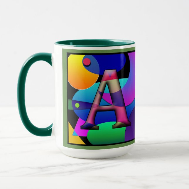 A F Monogrammatisierte, initialisierte Kaffee-Tass Tasse (Links)