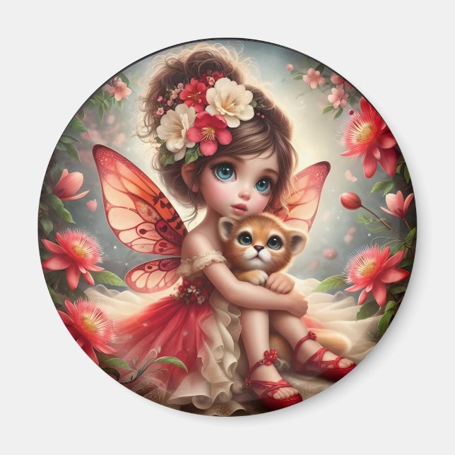 A Faiy and her Lion Cub - Red Magnet (Vorne)
