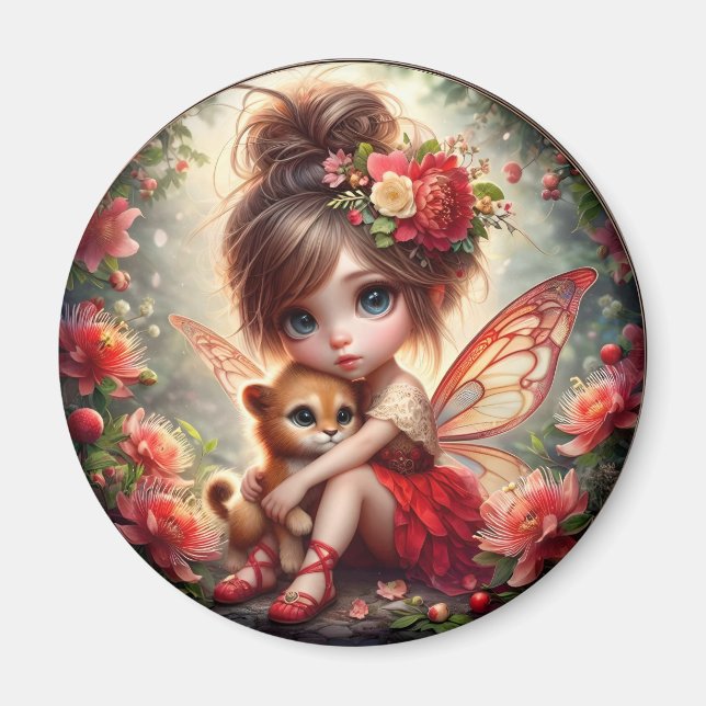 A Faiy and her Lion Cub - Red Magnet (Vorne)