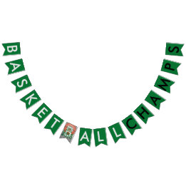 À Fanions Bannière Basketball Champs Green Bunting