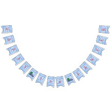 Bannière blanche bleue d'anniversaire de rayure de