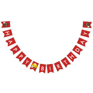 À Fanions Bannière d'anniversaire d'Emoji de dunette de