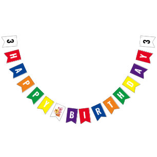 À Fanions Bannière d'anniversaire d'étamine de WordWorld