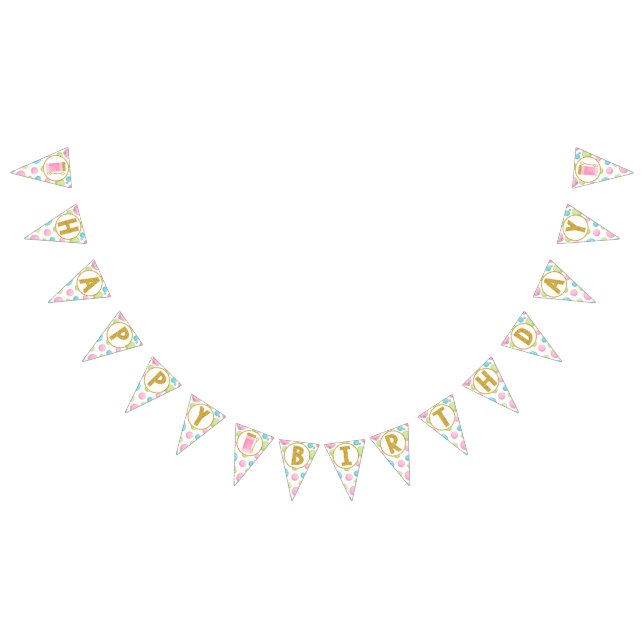 À Fanions Bannière d'anniversaire joyeuse de bulle, fête de  (Tout)