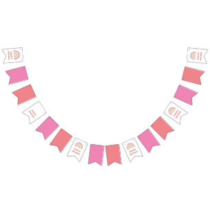 À Fanions Bannière d'anniversaire rose arc-en-ciel - Nom per