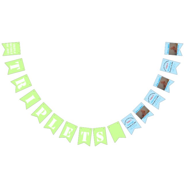 À Fanions Bannière de Bunting bleu vert Triplet Boy (Tout)